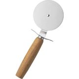 Pizza Kesici – Ahşap Saplı Paslanmaz Çelik, Yuvarlak Bıçaklı Pizza Dilimleyici | Ergonomik, - Çok Renkli
