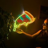 Pizza Neon Duvar Sanatı, Neon Duvar Dekoru, Pizza Neon Tabelası, Pizza Restoran Led Tabelası, Gıda Neon Tabelası, Pizza Şekilli Led Işık, Pizzacı Mutfak Restoran Tabelası, Snack Bar Neon tabela