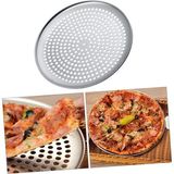Pizza Pişirme Tepsisi Çok Amaçlı Büyük Boy Çelik Delikli Tepsi Dayanıklı Metal Fırın Teps - 10 cm