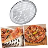 Pizza Pişirme Tepsisi Çok Amaçlı Büyük Boy Çelik Delikli Tepsi Dayanıklı Metal Fırın Teps