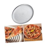 Pizza Pişirme Tepsisi Çok Amaçlı Büyük Boy Çelik Delikli Tepsi Dayanıklı Metal Fırın Tepsisi 36 cm