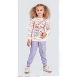 Pjk2i Labubu Desenli 2 Ip %100 Pamuk Kız Çocuk Eşofman Takımı 3-10 Yaş 8228 - 4 - 5 Yaş - Lila