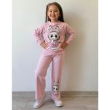 Pjk2i Labubu Desenli Bol Paça 2 Ip %100 Pamuk Kız Çocuk Takımı 3-10 Yaş 8186 - Pembe - 3 - 4 Yaş