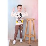 Pjk2i Mickey Mouse Desenli Kahverengi 2 Ip %100 Pamuk Erkek Çocuk Eşofman Takımı 3-10 Yaş 7238-K - 3 - 4 Yaş