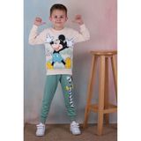 Pjk2i Mickey Mouse Desenli Yeşil 2 Ip %100 Pamuk Erkek Çocuk Eşofman Takımı 3-10 Yaş 7238-Y - 3 - 4 Yaş