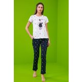 Pjs 23102 Kadın Yıldız Desenli Pijama Takım
