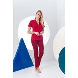 PJS 24156 Kadın Çizgili Düğmeli Pijama Takım