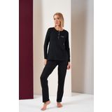 Pjs 26037 Kadın Gorgeous Patlı Biyeli Uzun Kol Pijama Takım
