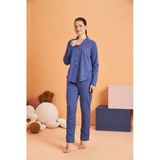 Pjs Kadın Anne-Kız Kalpli Önden Düğmeli Gömlek Yaka Uzun Kollu Pijama Takım