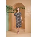 Pjs Kadın Gecelik, Kahve Rengi, 46 Beden, Leopar Desenli