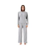 Pjs Kadın Pijama Takımı, Gri, Bol Paça, 40 Beden