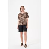 Pjs Kadın Pijama Takımı, Leopar Desen, Kahverengi-Siyah, 44 Beden