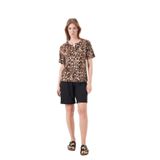 Pjs Kadın Pijama Takımı, Leopar Desen, Kahverengi-Siyah, 48 Beden