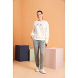 Pjs Xoxo Kadın Baskılı Uzun Kollu Sweatshirt Çizgili Eşofman Takım