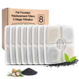 PK.ZTopia Kedi Çeşmesi Yedek Filtre - 8'li Paket, Evcil Hayvan Çeşmesi Filtreleri, Kare Kedi Çeşmesi Filtreleri 9 oz/2,5 L için Otomatik Evcil Hayvan Çeşmesi Kedi Su Fıskiye Köpek Su Dağıtıcı