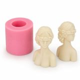 PK1001861 - Silikon Kalıp Mum Kalıbı Çiçek Maskeli Mum Kız