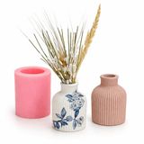 PK1002088 - Silikon Kalıp Mum Kalıbı Çizgili Form Vazo