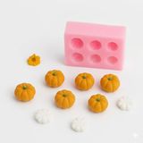 PK1002213 - Silikon Kalıp Mum Kalıbı 6lı Minik Balkabağı
