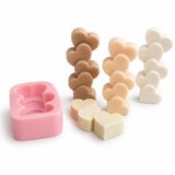 PK1002320 - Silikon Kalıp Mum Kalıbı - Sıralı Kalpler