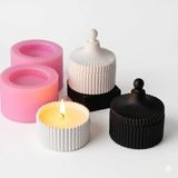 PK1002552 - Silikon Kalıp Mum Kalıbı - Çizgili Form Kapaklı Kutu