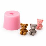 PK1002610 - Silikon Kalıp Mum Kalıbı Minik Tüylü Ayıcık