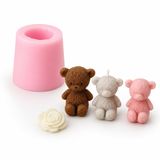 PK1002611 - Silikon Kalıp Mum Kalıbı Tüylü Ayıcık
