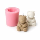 PK1002763 - Silikon Kalıp Mum Kalıbı - Küçük Boy Oturan Ayıcık