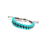 pkgift Turkuaz Firuze Taşı Örgü Bileklik 6mm Örgü ayarlanabilir unisex