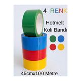 PKR 4 adet Renkli Koli Bandı Yeşil Mavi Kırmızı Sarı