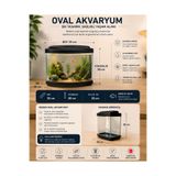 PKR Akvaryum 35 cm oval 4mm cam