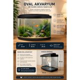 PKR Akvaryum oval 46 cm 4 mm cam