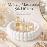 Pl Dizayn Bubble Organizer Dekoratif Düzenleyici 16 cm Çok Amaçlı Makyaj Organizeri Anahtarlık ve Mum Altlığı - Beyaz