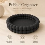 Pl Dizayn Bubble Organizer Dekoratif Düzenleyici 16 cm Çok Amaçlı Makyaj Organizeri Anahtarlık ve Mum Altlığı - Siyah