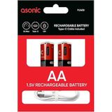 PL1400, AAA, Şarjlı Pil, 1.5VOLT, 400MAH/750MWH, Type-C Ile Kolay Şarj, 2 Li Paket