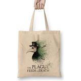 Plague Doctor The Plague Feeds The Death Bez Çanta Uzun Saplı - Açık Bej - 40 X 40