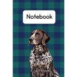 Plaid GSP Notebook: Green and Blue Journal, German Shorthaired Pointer Black Composition Book