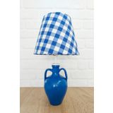 PLAID MAVİ RENK AMFORA AYKLI ABAJUR