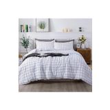 Plaid Nevresim Takımı Çift Kişilik 200x220 - Beyaz