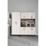 Plain Metal Ayak Metal Kulp Pla10190 Kahve Köşesi 10 Kapaklı Çok Amaçlı Dolap Erzak Dolabı Kiler Dolabı Saklama Dolabı Ekru Ceviz