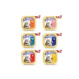 Plaisir 12'li Süper Karışık Kedi Yaş Maması Paketi 12 x 100 gr