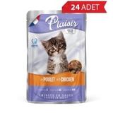 Plaisir 24x100 gr Pouch Sos İçinde Tavuklu Yavru Kedi Konservesi