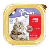 Plaisir Biftek (Sığır) Etli Pate Kısırlaştırılmış ve Yetişkin 100 gr Kedi Yaş Maması