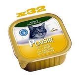 Plaisir Hindi Etli Pate 32x100 gr Yaş Kedi Maması