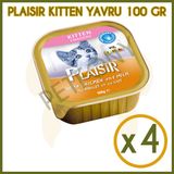 Plaisir Kitten Tavuklu ve Sütlü Yavru 4x100 gr Konserve Kedi Maması