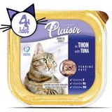 Plaisir Pate Tuna Balık Etli Yaş 4x100 gr Kedi Maması