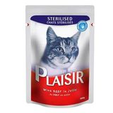 Plaisir Sterilised Kısırlaştırılmış Etli Yaş 100 gr Kedi Maması