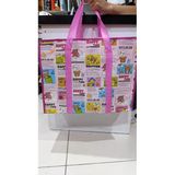 Plaj Çantası Happy Tıme Desenli Kare Kutu Model Uzunluk 48Cmx En18x Yükseklik38cm