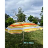 Plaj Deniz Balkon Şemsiyesi | %50 Pamuk %50 Porselen Kumaşlı Şemsiye | Bidonsuz | Eğilebilir | 2 Metre Şemsiye | 10 Telli Şemsiye