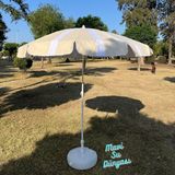 Plaj Deniz Balkon Şemsiyesi | Sentetik Kumaşlı Şemsiye | Bidon Dahil | Eğilebilir | 2 Metre Şemsiye - 200 cm - Çok Renkli