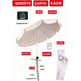 Plaj Deniz Kamp Şemsiyesi Çanta Kazık Takımı Set - Krem